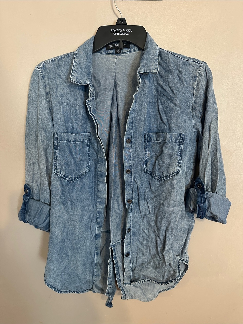 Velvet Heart Light Blue Denim Button-Down Shirt